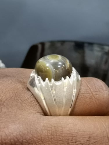 خاتم الفضة بحجر عقيق سليماني هندي بصياغة الأستاذ ا...
