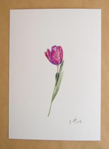 لوحة فنية بالألوان المائية مقاس A4