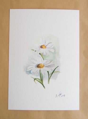 لوحة فنية بالألوان المائية مقاس A4