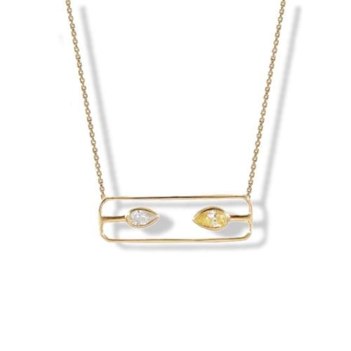 قلادة الماس وحجر اصفر