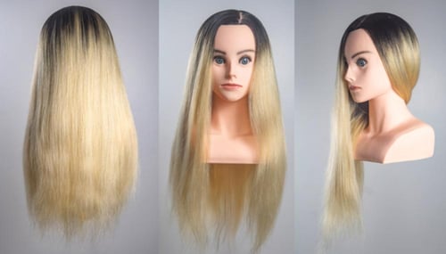 مانيكان شعر روسي طبيعي 100% للتدريب – 26 إنش (كثاف...