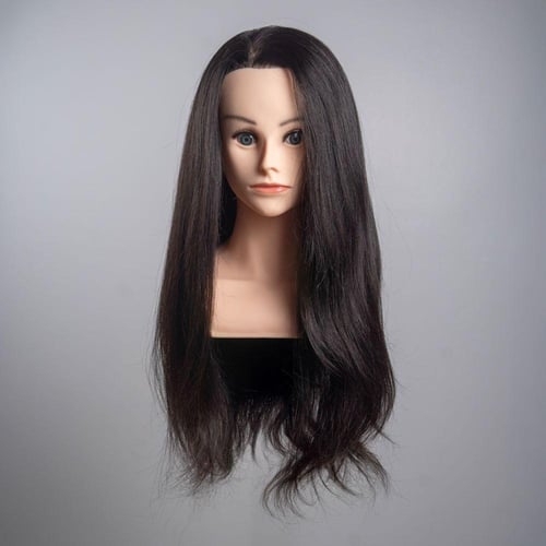 مانيكان شعر برازيلي أسود طبيعي 100% للتدريب – كثاف...