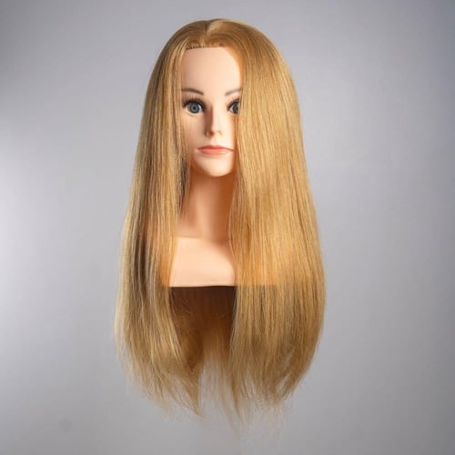 مانيكان شعر برازيلي أشقر طبيعي 100% للتدريب – كثاف...