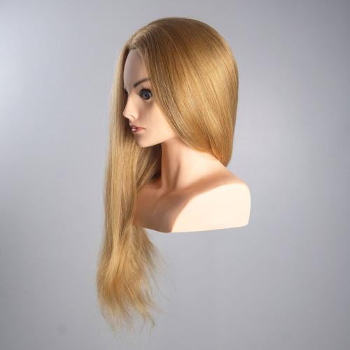 مانيكان شعر برازيلي أشقر طبيعي 100% للتدريب – كثاف...