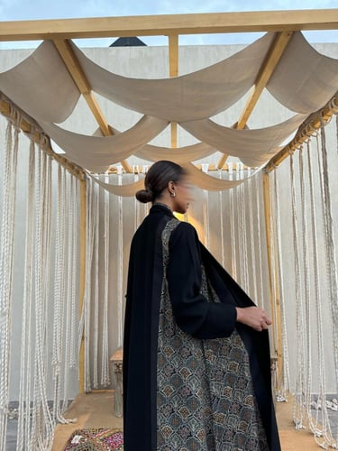 عباية من الكريب + قطن هـندي