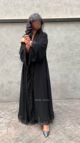 عباية كلوش من الجورجيت و الكريب BLACK