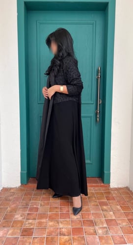 عباية من الكريب و الشيفون المشجر