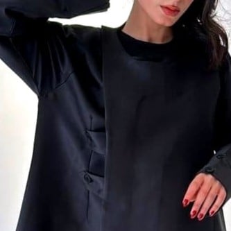 عباية لف باللون الأسود والقماش التفنه