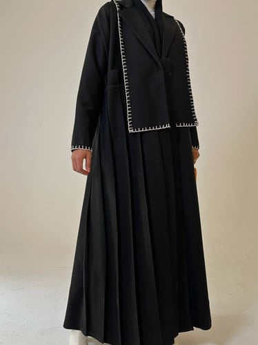 عباية كتان بشك دردوزي عصري