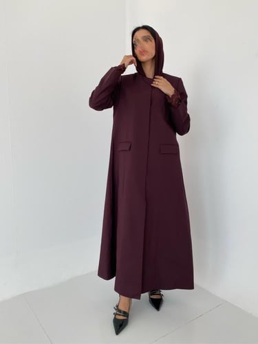 عباية بليزر بأكمام مزينة بالدانتيل بألامكان تغيير...