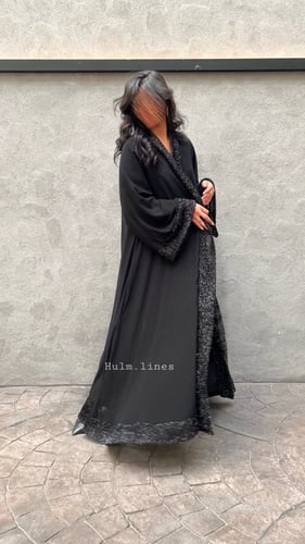 عباية كلوش من الجورجيت و الكريب BLACK