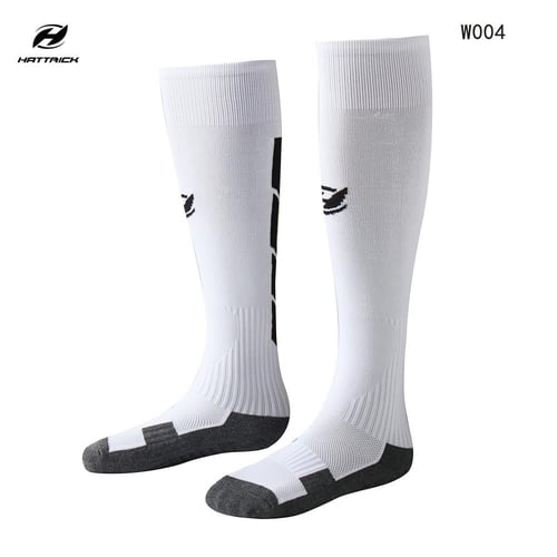 جورب كرة قدم بحبيبات مانع الانزلاق طويل ابيض هاتري...