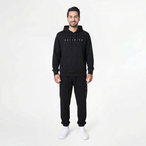 طقم هودي وبنطال رجالي رياضي اسود