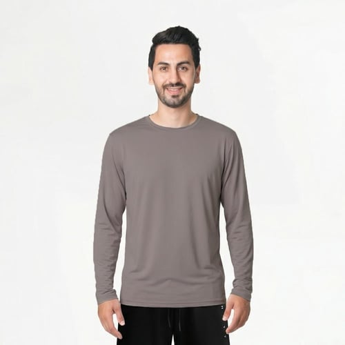 تي شيرت بأكمام طويلة منقوش رجالي متعدد الألوان