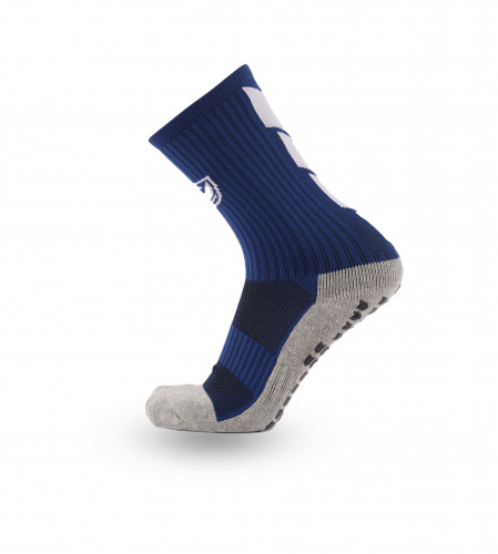 جورب أزرق و رمادي بحبيبات منع الانزلاق نصف الساق