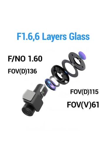 كاميرا 4K Dash Cam للسيارات أمامية وخلفية مزدوجة م...