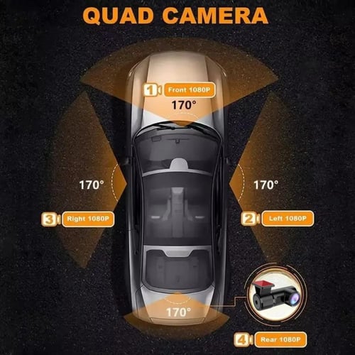 كاميرا داش بــ 4 عدسات بدقة Full HD 1080P مع دعم W...