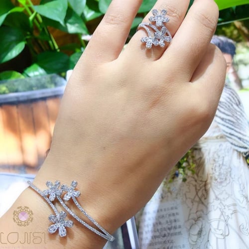 اسوارة وخاتم زركون مطلية