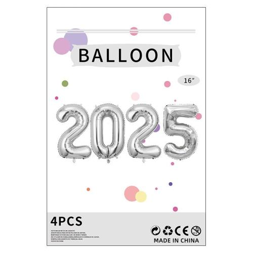 بكج ارقام 2025 لون فضي مقاس 40 انش TTT201