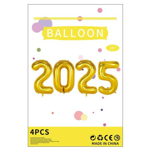 بكج ارقام 2025 لون ذهبي مقاس 40 انش TTT202
