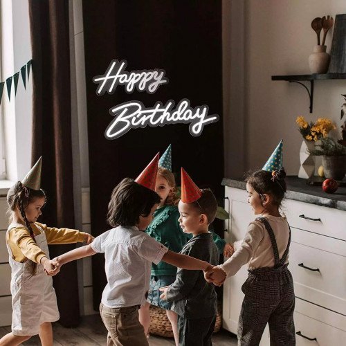 نيون Happy Birthday نيون ليد ( قطعتين ) مقاس 60cm x 20cm