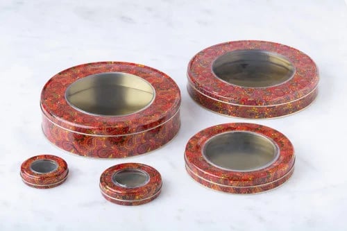 علب زعفران نقش احمر