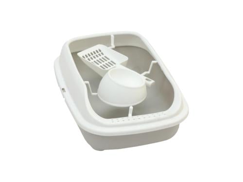 لتر بوكس صغير للقطط مع صحن ومجرفة - متعدد الالوان