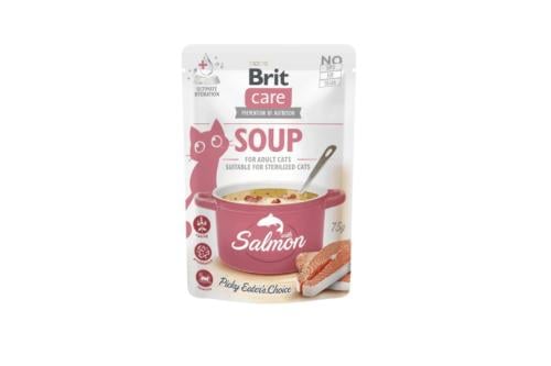 بريت شوربة للقطط البالغة والمعقمة بنكهة السلمون 75...