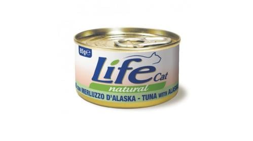 لايف كات معلب قطط بنكهة التونة مع سمك بولوك الاسكا...
