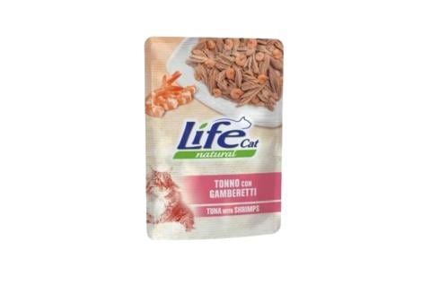 لايف كات مغلف قطط بنكهة التونة مع الجمبري بالجيلي...