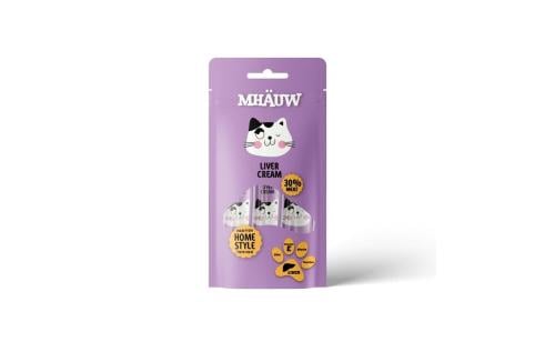 مهاو مكافات كريمي للقطط بنكهة الكبد 4 * 15 جرام