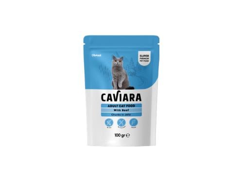 كافيارا مغلف قطط بنكهة قطع اللحم البقري في الجيلي...