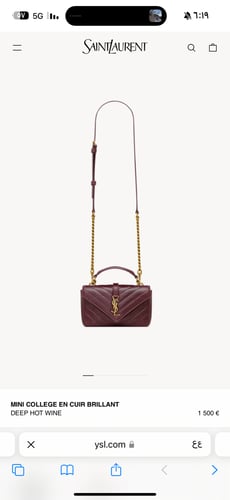 شنطة سان لوران عنابي