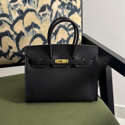 Birkin, black center, gold lock