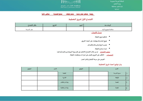 الخطة التشغيلية للمرحلة الابتدائية لعام 1447 ( طفو...