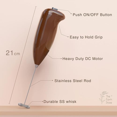 خلاط قهوة يدوي صغير مع مقبض محمول يعمل بالبطارية