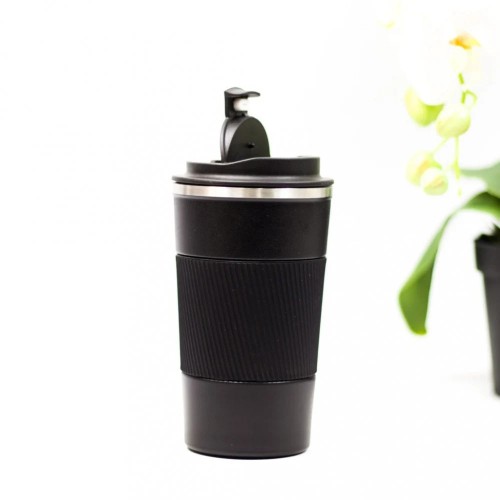 حافظة أستيل أسود بحزام اسود 510مل