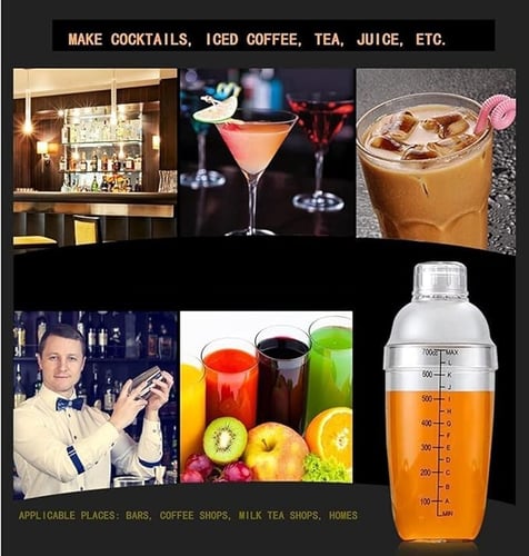 خلاط كوكتيل شفاف سعة 700 ملي