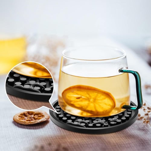 قواعد اكواب للمشروبات - مجموعة من 6 قطع مع حامل