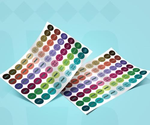 استيكر 4سم دائري شيت ورقي 60 حبة - اليوم الوطني