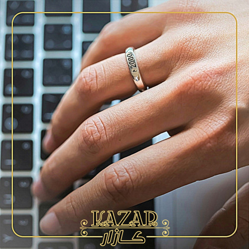 خاتم رجالي ذكرى العمر . يصاغ عليه تايخ ما