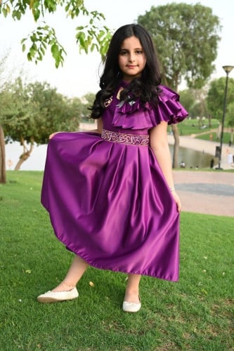 فستان كلوش بنفسجي