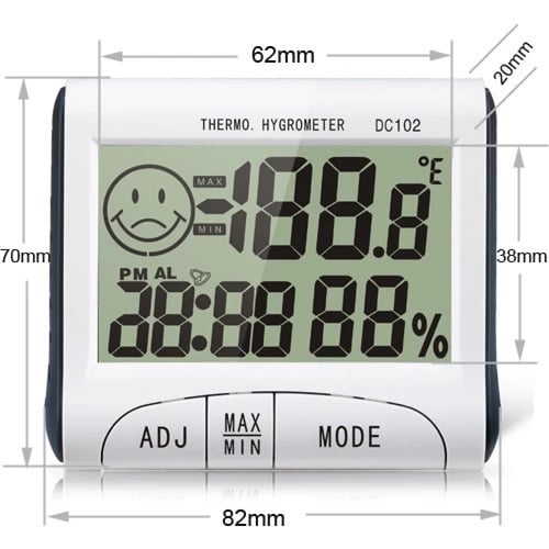 مقياس حرارة ورطوبة DC-102