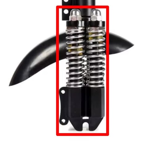Dual front suspension for E10