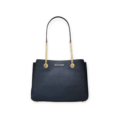 حقيبة الكتف الكبيرة من الجلد المنقوش تيجان