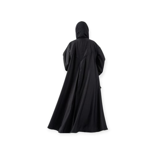 عباية سوداء بتصميم مميز من الحرير