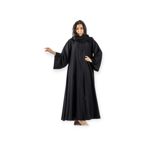 عباية سوداء بتصميم مميز من الحرير
