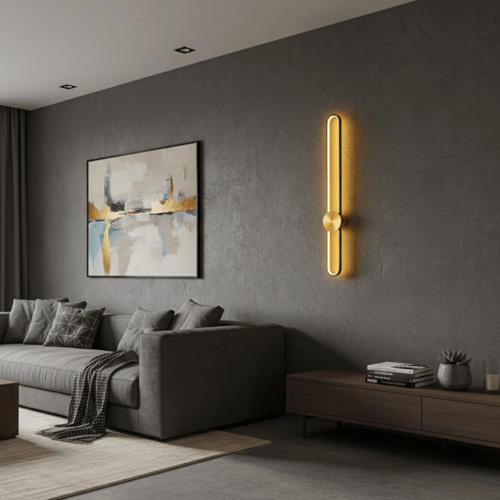 انارة جدارية اسود ذهبي بيضاوي