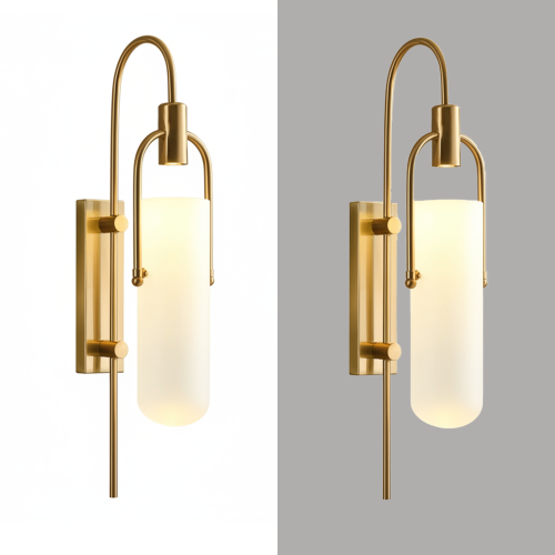 انارة جدارية قاعدة ذهبية زجاج مثلج