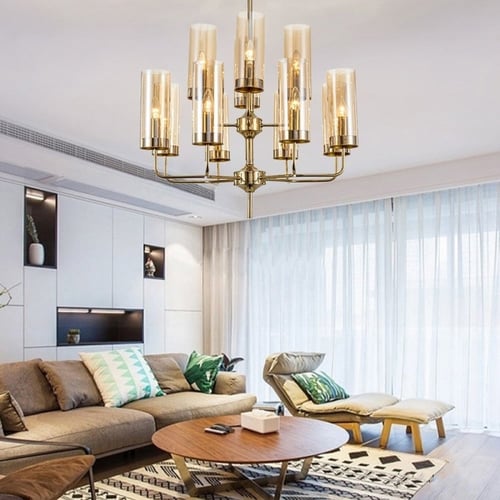 ثريا حاملة شموع أكواب زجاج ذهبي